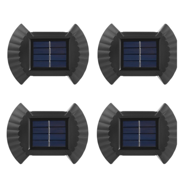 Set 4 lampi solare decorative de perete, 8 led, cu senzor de lumina