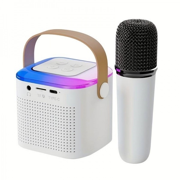 Boxa led portabila cu microfon karaoke, putere 6w